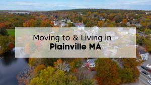 A vibrant scene of Plainville, MA, highlighting the charm of moving and settling into this friendly town.