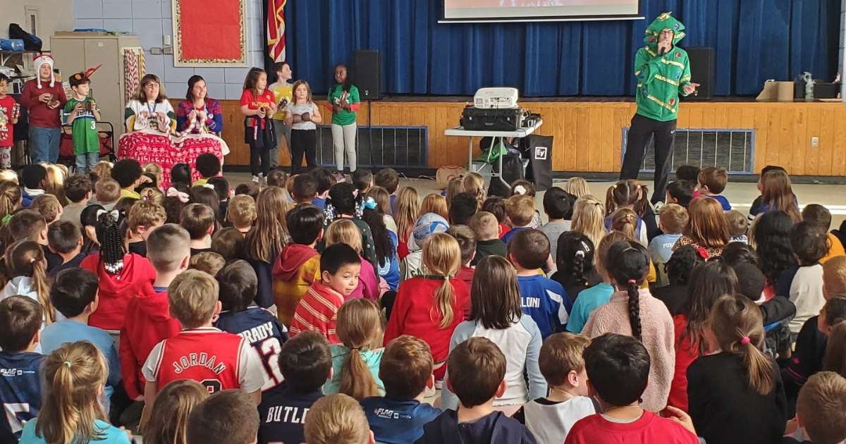 Students attending a holiday celebration at Auburn Public Schools