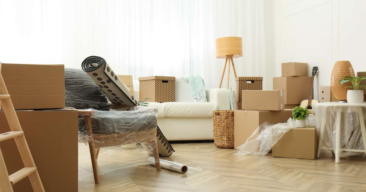 Household belongings ready for a move. 