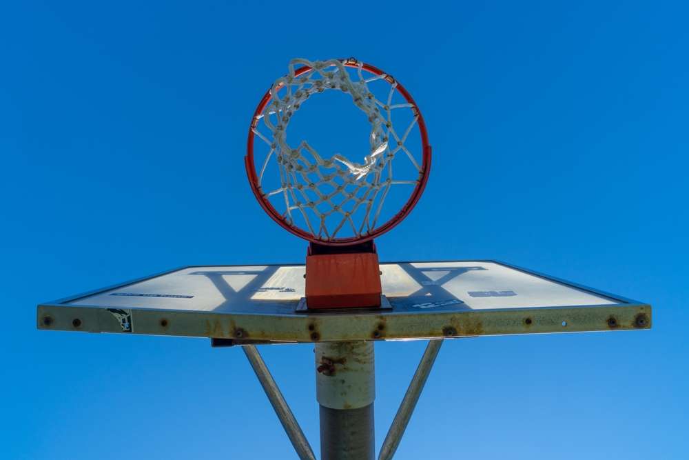 View of a basketball hoop at whitman town park