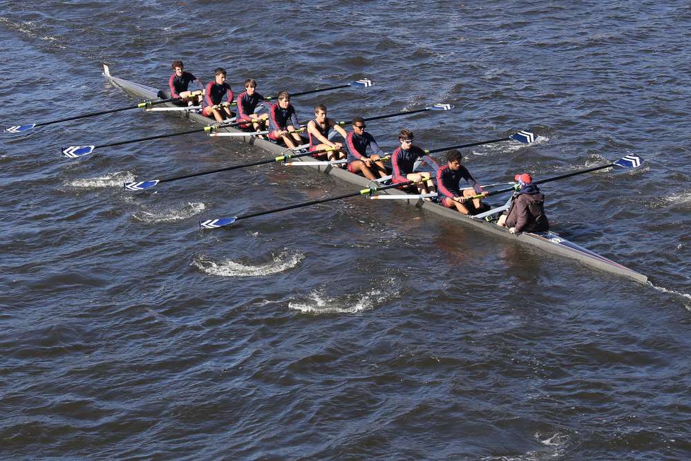Crew team on a lake in whitman massachusetts