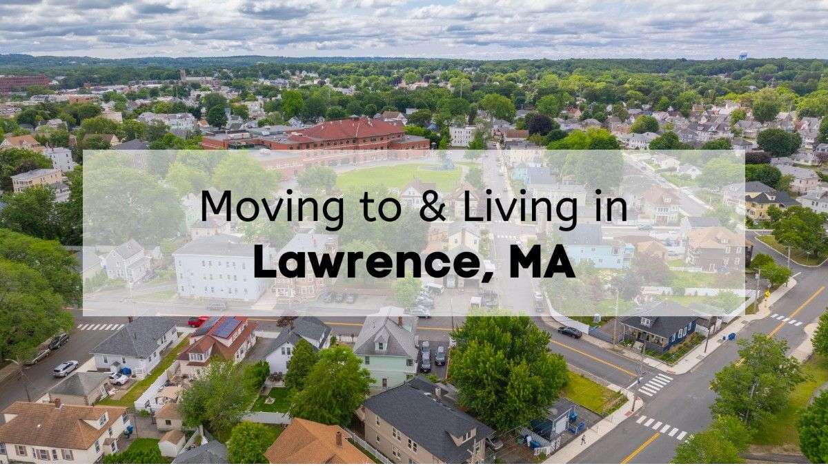 Neighborhood streets and homes in Lawrence MA with schools and green spaces nearby, a welcoming area for families moving to Lawrence with the help of Mass Bay Movers.